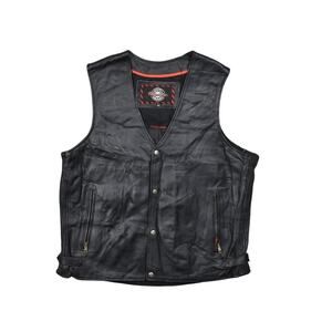 Milwaukee Leather Motorcycle Vest 2XL Black Men's Genuine Leather Premium